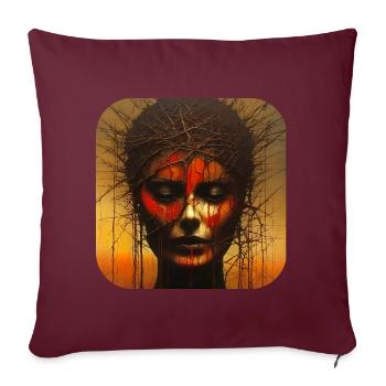 Düsteres Horror Frauen Gesicht - Sofakissenbezug 45 x 45 cm - Burgunderrot - Vorne