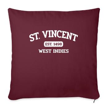 Saint-Vincent - Kingstown - Caraïbes - Antilles - Housse de coussin décorative 45 x 45 cm - bordeaux - Devant