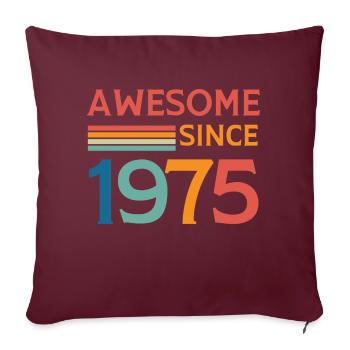 Awesome since 1975 - Housse de coussin décorative 45 x 45 cm - bordeaux - Devant