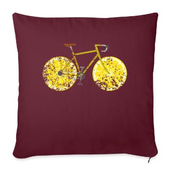Vélo de route Vélo Fruit Fruit Vintage Rétro Grunge - Housse de coussin décorative 45 x 45 cm - bordeaux - Devant