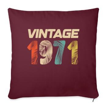 Vintage 1971 Retro - Best-seller - Housse de coussin décorative 45 x 45 cm - bordeaux - Devant