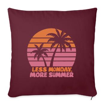 Coucher de soleil rétro avec palmiers et dicton - Housse de coussin décorative 45 x 45 cm - bordeaux - Devant