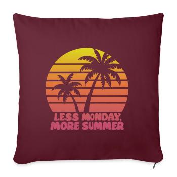 Coucher de soleil rétro avec palmiers et dicton - Housse de coussin décorative 45 x 45 cm - bordeaux - Devant