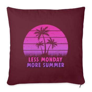Coucher de soleil rétro avec palmiers et dicton - Housse de coussin décorative 45 x 45 cm - bordeaux - Devant