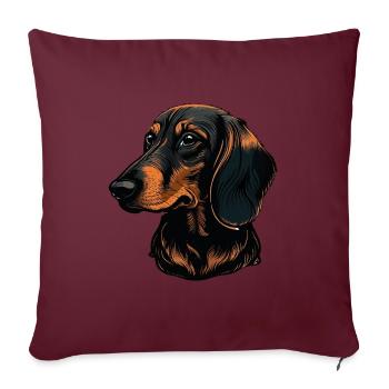 Teckel - Housse de coussin décorative 45 x 45 cm - bordeaux - Devant