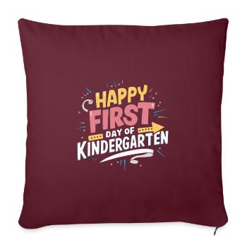 Joyeux premier jour de maternelle - Housse de coussin décorative 45 x 45 cm - bordeaux - Devant