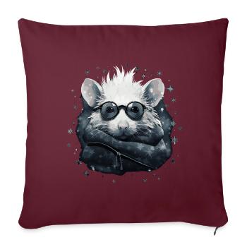 Cool Rat - Housse de coussin décorative 45 x 45 cm - bordeaux - Devant