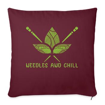 Acupuncture - Housse de coussin décorative 45 x 45 cm - bordeaux - Devant