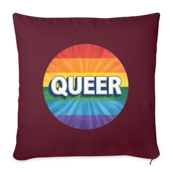 LGBTQ Queer - Housse de coussin décorative 45 x 45 cm - bordeaux - Devant