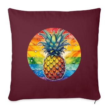 LGBTQ Ananas - Sofakissenbezug 45 x 45 cm - Burgunderrot - Vorne