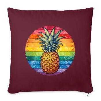 LGBTQ Ananas - Sofakissenbezug 45 x 45 cm - Burgunderrot - Vorne