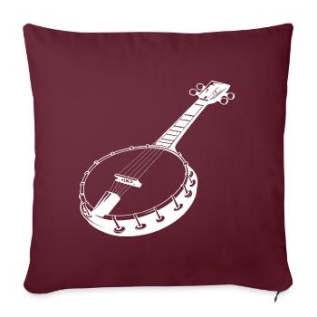 Dessin de banjo - Housse de coussin décorative 45 x 45 cm - bordeaux - Devant