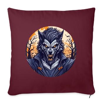 Gruseliges Halloween-partykostüm Werwolf - Sofakissenbezug 45 x 45 cm - Burgunderrot - Vorne