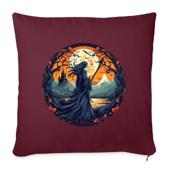 Gruseliges Halloween-partykostüm Hexe - Sofakissenbezug 45 x 45 cm - Burgunderrot - Vorne