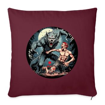 Gruseliges Halloween-partykostüm Werwolf Greift An - Sofakissenbezug 45 x 45 cm - Burgunderrot - Vorne