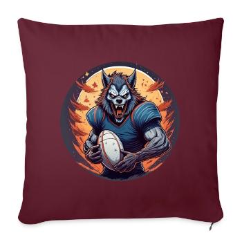 Gruseliges Halloween-partykostüm Werwolf Rugby - Sofakissenbezug 45 x 45 cm - Burgunderrot - Vorne