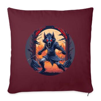 Gruseliges Halloween-partykostüm Werwolf-kostüm - Sofakissenbezug 45 x 45 cm - Burgunderrot - Vorne