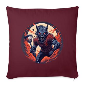 Gruseliges Halloween-partykostüm Werwolf Lacrosse - Sofakissenbezug 45 x 45 cm - Burgunderrot - Vorne