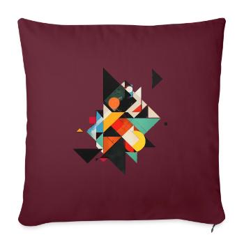Motif géométrique cool des années 80 - Housse de coussin décorative 45 x 45 cm - bordeaux - Devant