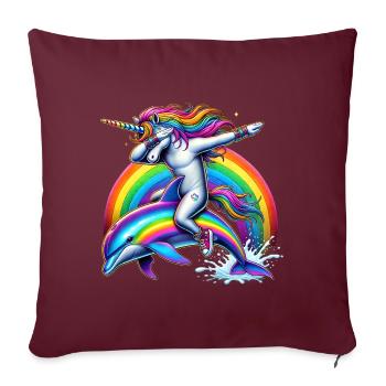 Drôle Dabbing Licorne Fermier Amoureux des animaux Dab - Housse de coussin décorative 45 x 45 cm - bordeaux - Devant