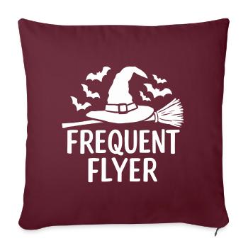 Halloween disant citation voyageur fréquent - Housse de coussin décorative 45 x 45 cm - bordeaux - Devant