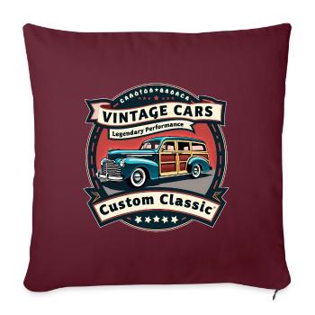 Voitures anciennes - Voitures classiques légendaires - Housse de coussin décorative 45 x 45 cm - bordeaux - Devant