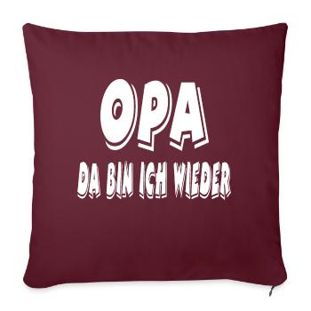 Opa - Sofakissenbezug 45 x 45 cm - Burgunderrot - Vorne