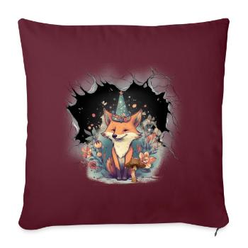 renard mystique renards conte de fées conte de fées personnage enfant - Housse de coussin décorative 45 x 45 cm - bordeaux - Devant