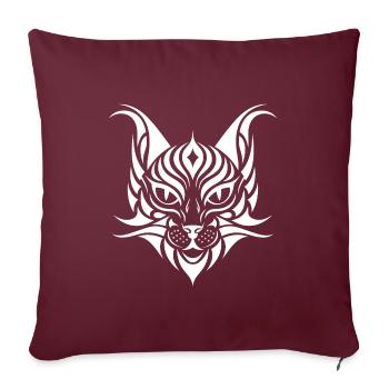 Chat Animal de compagnie Tribal Tattoo - Housse de coussin décorative 45 x 45 cm - bordeaux - Devant