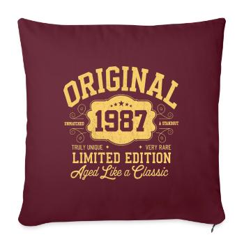 Original 1987 - Anniversaire 1987 Édition Classique - Housse de coussin décorative 45 x 45 cm - bordeaux - Devant