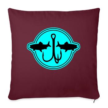Fishing Symbol Fish Hook - Sofa pillowcase 17,3'' x 17,3'' (45 x 45 cm) - burgundy - Front