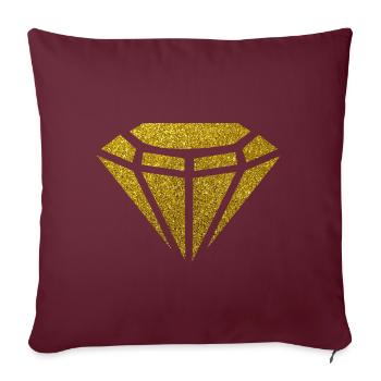 Golden Diamond - Goldener Diamant Glitzer Gold - Sofakissenbezug 45 x 45 cm - Burgunderrot - Vorne