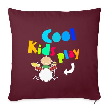 Cool Kids Play Drums Drumsticks Drummer - Sofakissenbezug 45 x 45 cm - Burgunderrot - Vorne