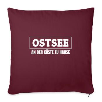 Ostsee Küste Norddeutsch Norddeutschland Fischkopp - Sofakissenbezug 45 x 45 cm - Burgunderrot - Vorne