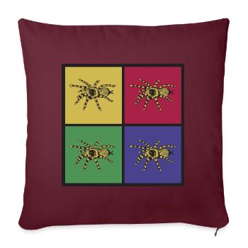 Pop-Art Spinne Vogelspinne - Sofakissenbezug 45 x 45 cm - Burgunderrot - Vorne