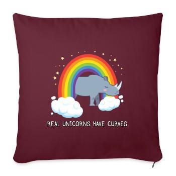 Real Unicorns Have Curves - Sofakissenbezug 45 x 45 cm - Burgunderrot - Vorne