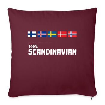 Scandinavie 100% Scandinave Viking flag - Housse de coussin décorative 45 x 45 cm - bordeaux - Devant