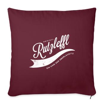 Rutzleffl - Oberlausitz Fanshirt - Sofakissenbezug 45 x 45 cm - Burgunderrot - Vorne