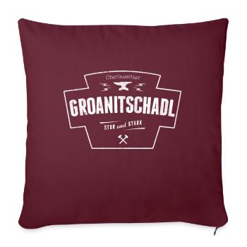 Groanitschadl - stur und stark - Oberlausitz Shirt - Sofakissenbezug 45 x 45 cm - Burgunderrot - Vorne