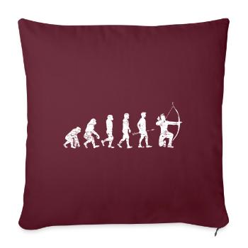 Cadeau tir à l'arc Evolution - Housse de coussin décorative 45 x 45 cm - bordeaux - Devant