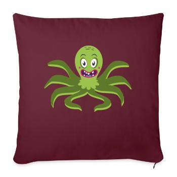 poulpe - Housse de coussin décorative 45 x 45 cm - bordeaux - Devant