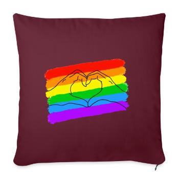 Pride LGBTQ est un coeur d'amour - Housse de coussin décorative 45 x 45 cm - bordeaux - Devant