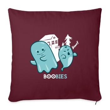 Geister T-Shirt Boobies Lustiges Halloween T-Shirt - Sofakissenbezug 45 x 45 cm - Burgunderrot - Vorne