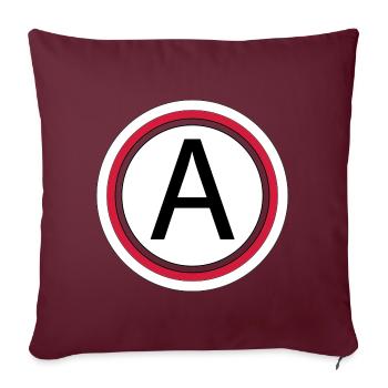 Buchstabe A - Sofakissenbezug 45 x 45 cm - Burgunderrot - Vorne