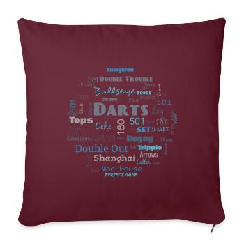 Dart - Word Cloud Blau - Sofakissenbezug 45 x 45 cm - Burgunderrot - Vorne