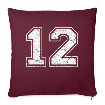12 in white in the used look - Sofa pillowcase 17,3'' x 17,3'' (45 x 45 cm) - burgundy - Front