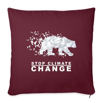 Stop Climate Change Eisbär - Sofakissenbezug 45 x 45 cm - Burgunderrot - Vorne