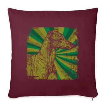 Le lévrier - Housse de coussin décorative 45 x 45 cm - bordeaux - Devant