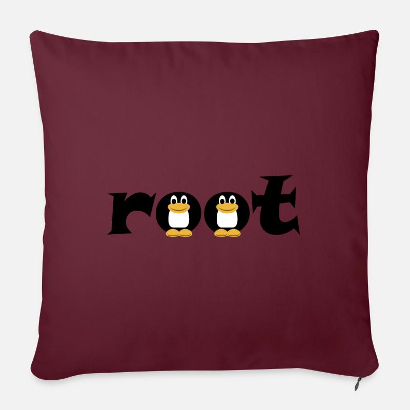 root - Shirt for Linux Admins - Sofakissenbezug 45 x 45 cm - Burgunderrot