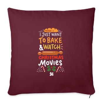 cuire cadeau idée de noël hiver noël santa claus - Housse de coussin décorative 45 x 45 cm - bordeaux - Devant